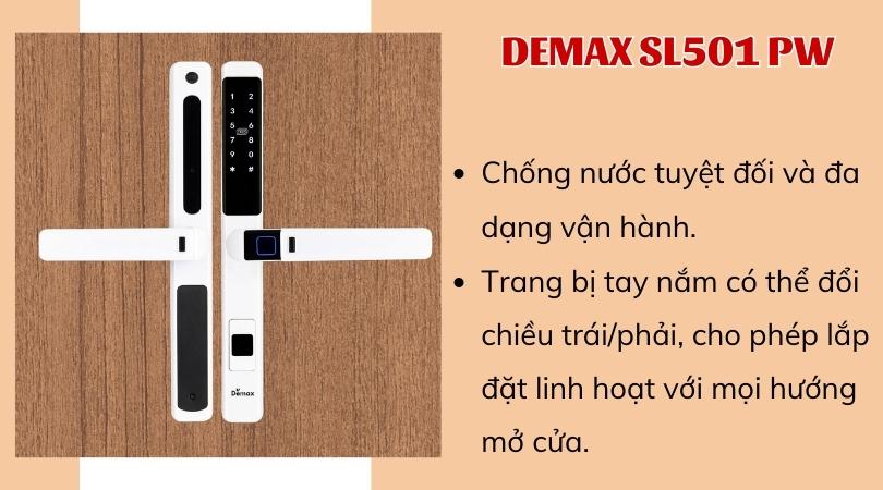 Khóa điện tử Demax SL501 PW nhiều tiện ích sử dụng
